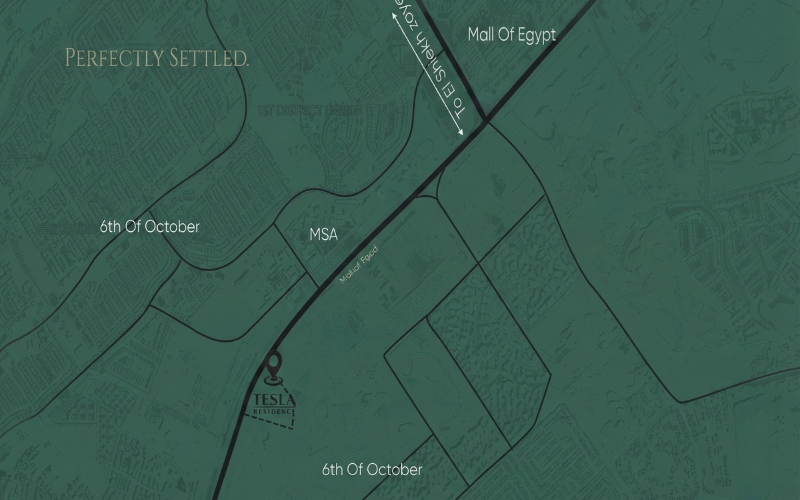 موقع كمبوند تسلا ريزيدنس أكتوبر Tesla Residence October