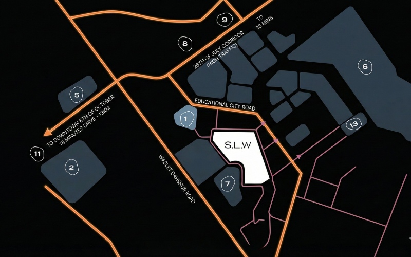 موقع كمبوند سوان ليك 6 أكتوبر