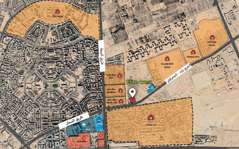 موقع كمبوند ايليت ويست الشيخ زايد Elite West Sheikh Zayed