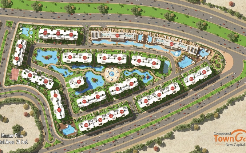 ماستر بلان كمبوند Town gate العاصمة الادارية